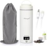 Travel Electric Tea Kettle, 500ML Small Water Boiler Kettle Electric with 4 Temp Settings, Auto Shut-Off & Boil Dry Protection, 304 Stainless Steel Portable Bottle Warmer for Travel, White - Image 2