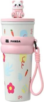 Travel Tumbler 24 oz Stainless Steel Tumbler with Lid and Straw, Insulated Water Bottle Leak Proof for Hot and Cold, Portable Travel Coffee Mug, Reusable Coffee Cup Office Home（Pink） - Image 2