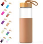 Tronco 24 oz Glass Water Bottles with Lids, Reusable Borosilicate Glass Bottles with Bamboo Lid & Non-Slip Silicone Sleeve for Gym, Hiking, Men and Women, Leak-Proof, BPA-Free, Dishwasher Safe - Image 2