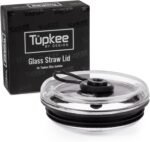 Tumbler Replacement Straw Lid - For Hand Blown Glass Travel Mug, 20-Ounce, Black - Image 2