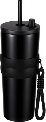 Tumbler with Lid and Straw 20oz, Stainless Steel Vaccum Insulated Water Bottle, Spill Proof Water Bottle with Retractable Straw, Travel Coffee Tumbler for Car Cup Holder - Leak Proof - Image 2