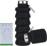 Tundoro Collapsible Water Bottles,16oz Capacity Portable Reusable Silicone Water Bottle,Leak-proof,with buckle,foldable storage,Lightweight Durable for Fitness,Cycling,Sports,Camping,Hiking (Black) - Image 2