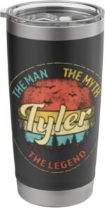 Tyler The Man The Myth The Legend Men Personalized Name Stainless Steel Insulated Tumbler - Image 2