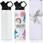 UIRZOTN 2 Pack 32 OZ Sublimation Water Bottle Blanks in Bulk, Stainless Steel Insulated Sports Tumbler Cups with Polymer Coating for Heat Transfer, with Lid, Coaster, Keepsake Box, Sublimation Paper - Image 2