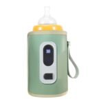 USB Baby Bottle Warmer,Baby Milk Heat Keeper with LED Display for Home Travel Car (Green) - Image 2