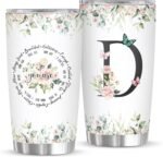 Ubdaycup Personalized Initial D Tumbler 20oz, Monogrammed Gift for Women Birthday Mothers Day Religious Gift, Personalized Christian Gift for Women Initial Coffee Mug - Image 2