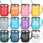 Umigy 12 Pcs Employee Appreciation Coffee Mug Gift Bulk Thank You 17oz Drinking Cup Stainless Steel Insulated Travel Tumbler Valentines Office Gifts for Coworker Staff Nurse Women Teacher - Image 2