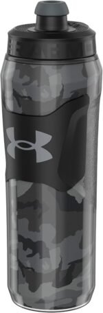 Under Armour 28oz Playmaker Squeeze Insulated 2 - Sports Water Jug, Leak Resistant for Baseball, Football & More, Black Steel Camo - Image 2