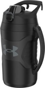 Under Armour Half Gallon Water Bottle Insulated, 64oz Insulated Water Bottle with Handle, Fence Hook, Leak Resistant, for Baseball, Football & More, Black/Black - Image 2