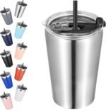 VEGOND 12oz Tumbler Stainless Steel Tumbler bulk Vacuum Insulated Double Wall Travel Tumbler with Lid and Straw Reusable Tumbler, Stainless 1 Pack - Image 2