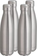 VEGOND 17oz Stainless Steel Water Bottles Bulk, Reusable Metal Sports Water Bottle Keeps Drink Hot and Cold, BPA Free Double Wall Vacuum Cola Shape Insulated Water Bottles for Camping Gym, 4 Pack - Image 2