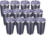 VEGOND 20oz Tumbler with Lid and Straw Stainless Steel Tumbler Cup Bulk Vacuum Insulated Double Wall Travel Coffee Mug Powder Coated Coffee Cup(Navy Blue 12 Pack - Image 2