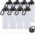 VEGOND 24oz Insulated Stainless Steel Water Bottle with Straw Lid, Double Wall Vacuum Insulated, Ideal for Hiking, Gym, Work, or Home Use, White 8 Pack - Image 2