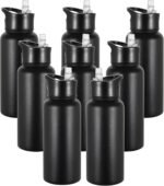 VEGOND 32 oz Insulated Water Bottle Bulk Stainless Steel Metal Water Bottles with Leak Proof Straw Lid & Spout Lid, Wide Mouth Double Walled Vacuum Travel Sports Bottle, 8 Pack - Image 2