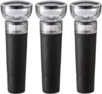 VJIAIEO - Pack of 3 Mini Wine Stoppers Vacuum Wine Stopper Reusable Wine Bottle Stoppers with Built-in Vacuum Pump Leakproof Wine Bottle Sealer Silicone Caps Air Remover Corks Wine Saver - Image 2