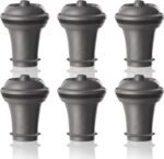 Vacu Vin Wine Saver Vacuum Stoppers – Set of 6 – Gray – Airtight Seal for Opened Bottles – Preserves Wine Freshness Up to 10 Days – Reusable & Dishwasher Safe – For Wine Saver Pump - Image 2