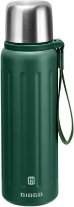 Vacuum Insulated Bottles with Cup 800ml/27oz Stainless Steel Hot Thermo Bottles for Cold and Hot Drinks Water Coffee Thermo with Cup (DarkGreen,800ml) - Image 2