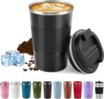 Vacuum-Insulated Stainless Steel Travel Coffee Mug, Leak-Proof Reusable Coffee Cup with Lid - Keep Hot & Cold Drinks for Hours, Durable Thermos Tumbler for Men & Women (3rd-Black, 17OZ) - Image 2