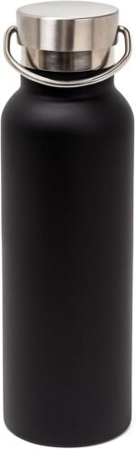 Vacuum Insulated Water Bottle 17oz – Stainless Steel, Double Wall Bottle, Leakproof, BPA-Free, Portable Handle, Keeps Cold 24h & Hot Coffee12h – Matte Black - Image 2
