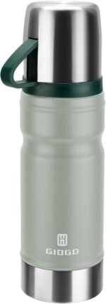 Vacuum Insulated Water Bottle Thermo Water Flask with Cup 680ml/23oz Stainless Steel Thermal Water Bottles Thermo for Hot and Cold Drinks Coffee Water(Light Gray,Single) - Image 2