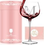Valentines Day Gifts for Her, Initial A-Z Wine Glass Customized Gift For Women, Personalized Galentines Mothers Day Christmas Birthday Gifts for Women Her Mom Best Friend Sister Wife Sister (M) - Image 2