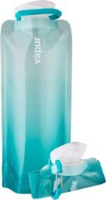 Vapur Flexible, Collapsible Wide Mouth Anti-Bottle with Detachable Carabiner, 34 Ounce, Malibu Teal, Pack of 1 - Image 2