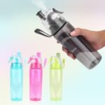 Vbestlife Mist Spray Water Bottle 600ml Portable Sport Water Bottle Anti Leak Drinking Cup with Mist Hydration (Black) - Image 2