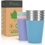 Vermida Stainless Steel Cups for Kids and Toddlers, 10oz Stackable Stainless Steel Kids Cups with Silicone Sleeves Sweat Proof, Unbreakable Metal Cup for Home & Outdoor Activities, BPA Free (4 Pack) - Image 2