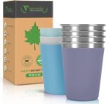Vermida Stainless Steel Cups for Kids and Toddlers, 12oz Stackable Stainless Steel Kids Cups with Silicone Sleeves Sweat Proof, Unbreakable Metal Cups for Home & Outdoor, BPA Free (4 Pack) - Image 2