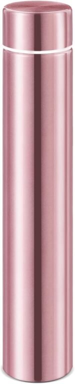 Vesici 1 Pack Slim Water Bottle 8.8 oz Small Stainless Steel Purse Compact Insulated Water Bottles Camping Travel Backpack Pocket Flask for Car Cold Coffee Tea (Rose Gold) - Image 2