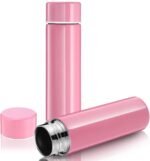 Vesici Mini Water Bottles 4.4 oz Cute Small Insulated Stainless Steel Purse Water Bottles Pocket Slim Flask Keeps Drink Cold and Hot for Women Lunch Bag Coffee(Pink,2 Pack) - Image 2