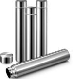 Vesici Slim Water Bottle 8.8 oz Small Stainless Steel Purse Compact Insulated Water Bottles Camping Travel Backpack Pocket Flask for Car Cold Coffee Tea(Silver,4 Pack) - Image 2