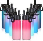 Volhoply 16 OZ Kids Water Bottle Bulk 8 Pack,Insulated Sports Bottles with Straw Lid,Stainless Steel Bottle with Handle Keep Cold & Hot,Double Wall Vacuum Tumbler Cups for School(Assorted, 8) - Image 2