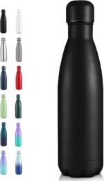 Volhoply 17oz Insulated Stainless Steel Water Bottle, Double Wall Vacuum Flask, Keeps Cold 24h & Hot 12h, Available in Packs of 1, 4, or 8（Black,1 Pack) - Image 2
