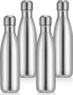 Volhoply 17oz Insulated Water Bottles MultiPack, BPA Free Water Bottle for Kids, Gym, Travel, Sports, Available in Packs of 1, 4, 8, or 12（Silver,4 Pack） - Image 2