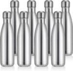 Volhoply 17oz Stainless Steel Water Bottles Bulk, Leakproof Insulated Metal Water Bottle for Sports, Travel, Adult, Available in Packs of 1, 4, 8, or 12（Silver,8 Pack） - Image 2