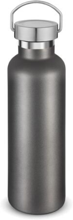 Volhoply 24oz Insulated Standard Mouth Water Bottle with Plastic & Stainless Steel Combination Lid, 304 18/8 Double Wall Vacuum Insulated Water Bottles, Reusable Metal Flask(Cold Grey,1) - Image 2