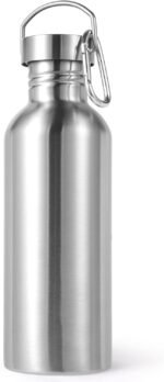 Volhoply 32oz Uninsulated Single Walled Water Bottle, Stainless Steel Sports Water Bottles with Handle & Carabiner, BPA Free Lightweight Water Bottles for Hiking, Biking, Running（Sliver,1） - Image 2
