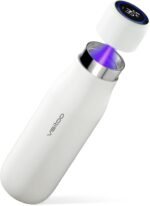 Vsitoo Self Cleaning Water Bottle - 15oz Stainless Steel, AI Self-Clean, 30-Day Battery, Magnetic Charging, BPA-Free for Travel/Gym/Office, No App Needed, White - Image 2