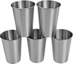 WANBY Stainless Steel Cups 18Oz Unbreakable and Reusable Drinking Cups Eco-Friendly Healthy Tumbler Set for Milk Juice and Water Dishwasher Safe (5Pcs) - Image 2