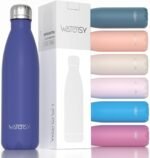 WATERSY Stainless Steel water bottles,17oz/500ml Insulated Water Bottles,Deep Blue metal water bottle Keeps Drink Cold and Hot,BPA Free kids water bottles for School,Gym,Travel,Sports - Image 2