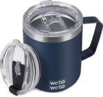 WETOWETO 14 oz Coffee Mug, Vacuum Insulated Camping Mug with Lid, Double Wall Stainless Steel Travel Tumbler Cup, Thermal Coffee Mug, Powder Coated Navy Blue - Image 2