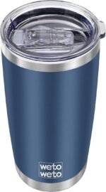 WETOWETO 20oz Tumbler, Stainless Steel Vacuum Insulated Coffee Travel Mug, Double Wall Powder Coated Insulated Coffee Mug Travel Mug with Lid Thermal Cup for Outdoor (Navy Blue, 1 Pack) - Image 2