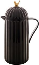 WOLFF - Bird Thermal Coffee Carafe - Hot or Cold Drinks, Plastic Exterior and Glass Insulation Lining Flask Coffee Dispenser, Thermal Bottle for Beverages, Tea and Water Pitcher- Black, 34floz/1L - Image 2