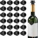WOTOR Wine Stoppers - Vacuum Wine Saver, Preserver & Sealer (Black, 24 Pieces) - Image 2