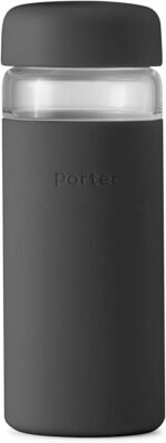 W&P Porter Glass Wide Mouth Bottle w/ Protective Silicone Sleeve | Charcoal 16 Ounces | On-the-Go | Reusable Bottle | Portable and Lightweight | Dishwasher Safe - Image 2