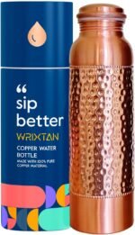 WRIXTAN Pure Copper Water Bottle – 1 Liter (34 Oz) | Classic Half-Hammered Design | Leak-Proof, Eco-Friendly, Durable & Travel-Friendly | Stylish Hydration for Office, Gym, Yoga & Outdoor Use - Image 2