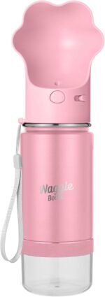 Waggle Bottle Stainless Steel Dog Travel Water Bottle, Vacuum Insulated Portable Dog Water Dispenser, Drink Cup and Snack Container On The Go, Outdoor Walking, Hiking, Travel (Pink) - Image 2