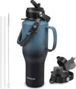 Water Bottle 40oz, Insulated Tumblers with Handle & Straw Lid, Insulated Water Bottle Fits in Cup Holder, Double Wall BPA-Free, Stainless Steel Travel Cup Leak-proof to Keep Cold 24H&Hot12H - Image 2