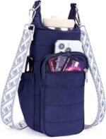 Water Bottle Bag 40 oz Crossbody Bag Insulated Carrier Purse Holder for Walking Hiking with Adjustable Strap - Image 2